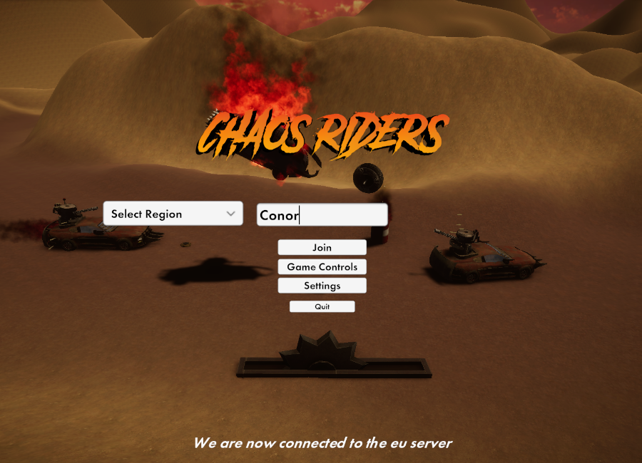 Chaos Riders title screen